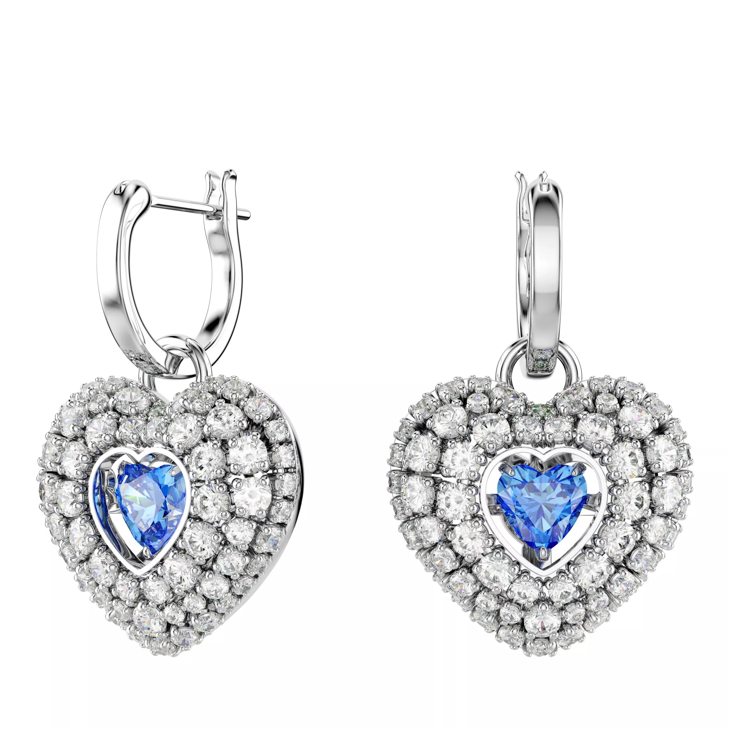 Swarovski Ohrringe - Hyperbola drop earrings, Heart, Rhodium plated - Gr. unisize - in Blau - für Damen