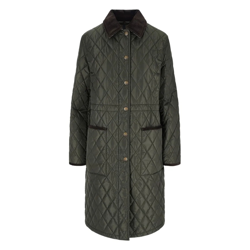 Burberry  Quilted Green Burberry Car Coat Green