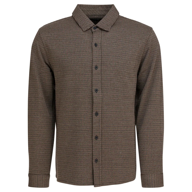 Vince Hemd Timeless Houndstooth Shirt With Button-Down Front Brown