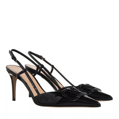 Valentino Garavani High Heel V Logo Signature Slingback Black