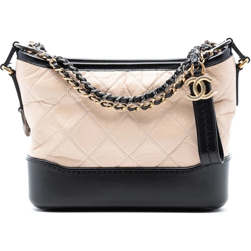 Chanel Schultertasche Small Bicolor Aged Calfskin Gabrielle Crossbody braun
