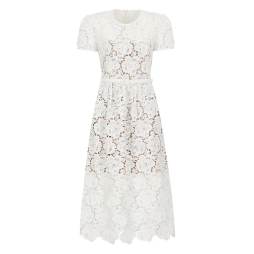 Self Portrait Robes midi Lace Dress White