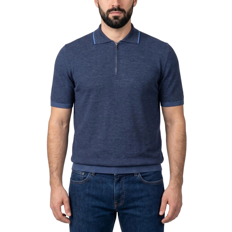 Moorer Poloshirt Poloshirt aus Baumwolle blau(Image 2)