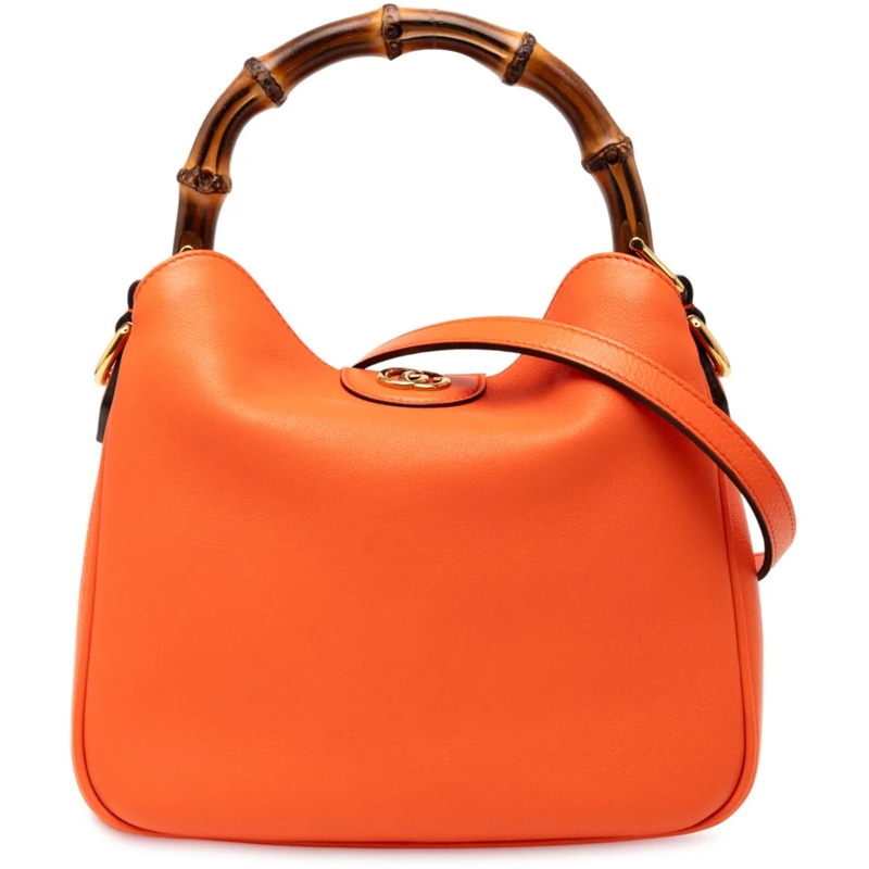 Gucci Sac à bandoulière Small Leather Bamboo Diana Satchel orange