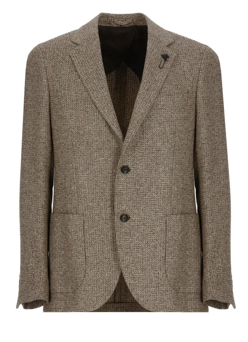 Lardini - Wool And Silk Jacket - Größe 48 - braun