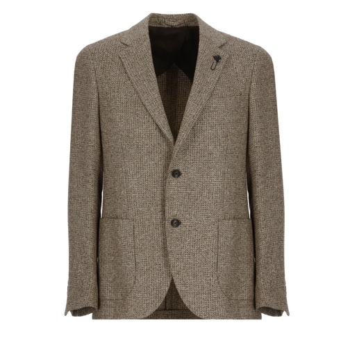 Lardini Wool And Silk Jacket Brown Blazer