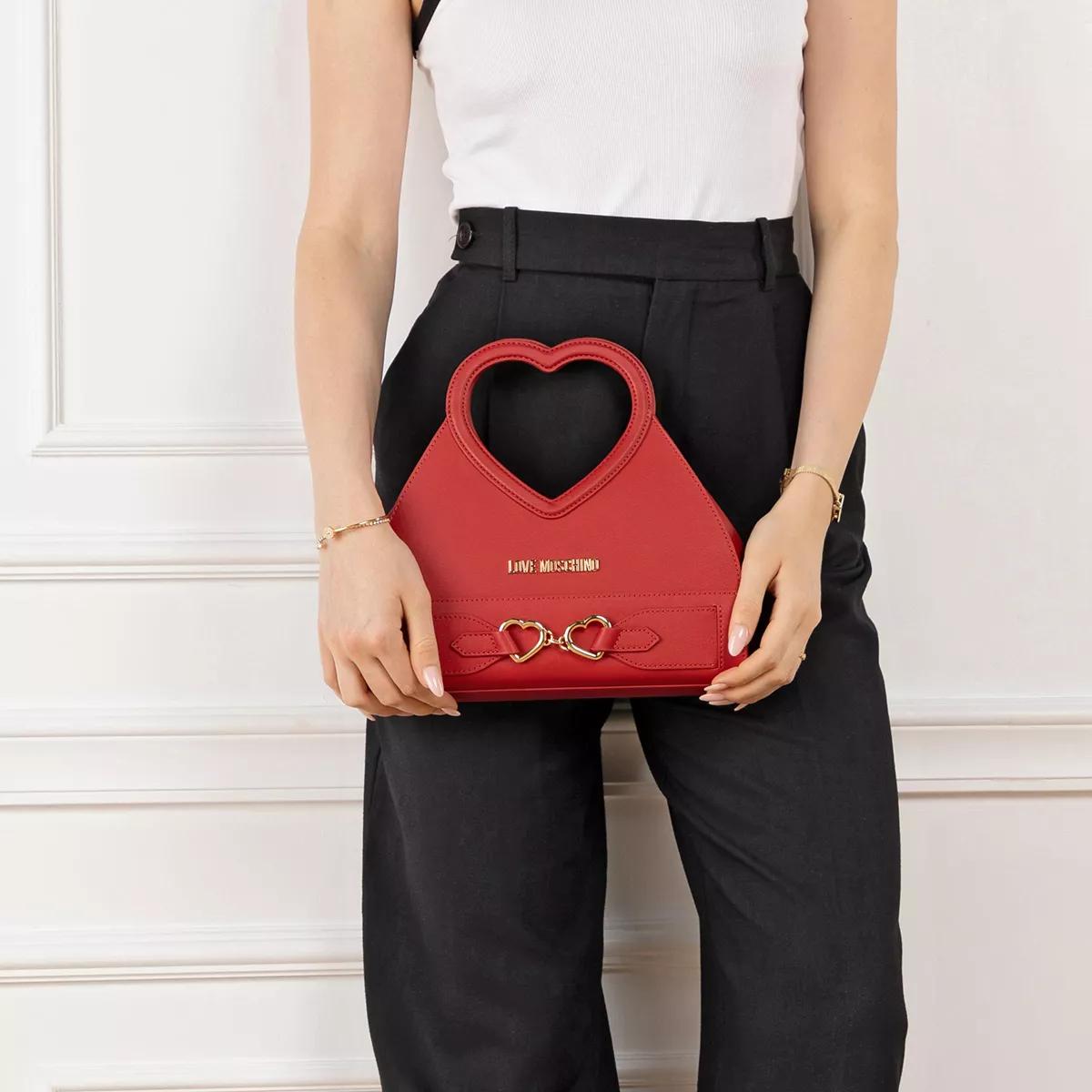 Love Moschino Totes Heart Handle Bag in rood