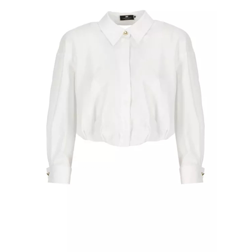 Elisabetta Franchi Cropped Cotton Shirt White 