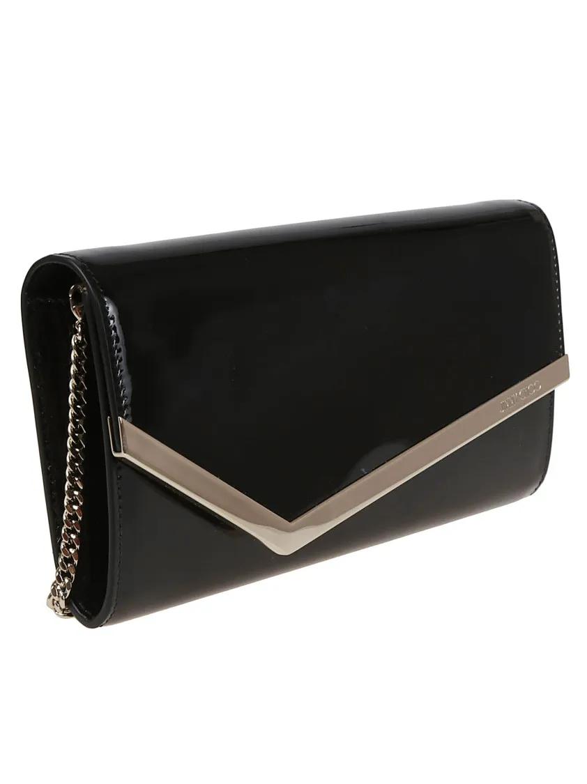 Jimmy Choo Clutches Emmie Patent Leather Clutch in zwart