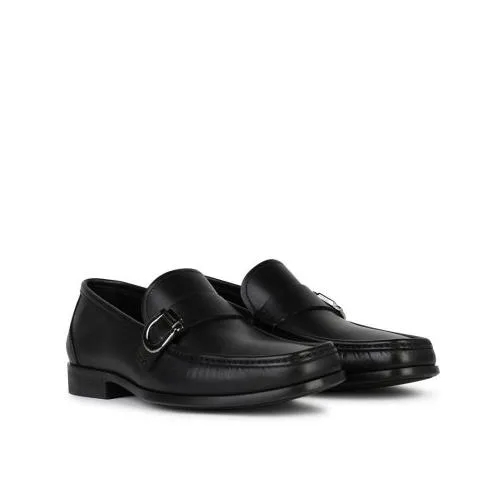 Salvatore Ferragamo Caspian' Black Leather Loafers Black Mocassin