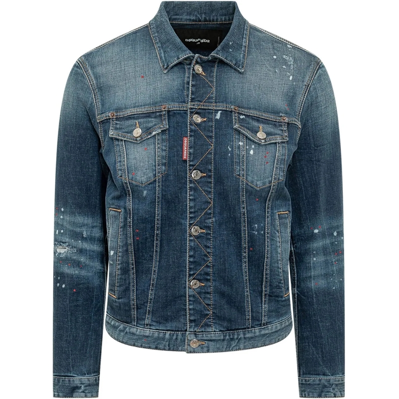 Dsquared2 Veste en jean Giacca Sportiva in Denim con Bottoni blau