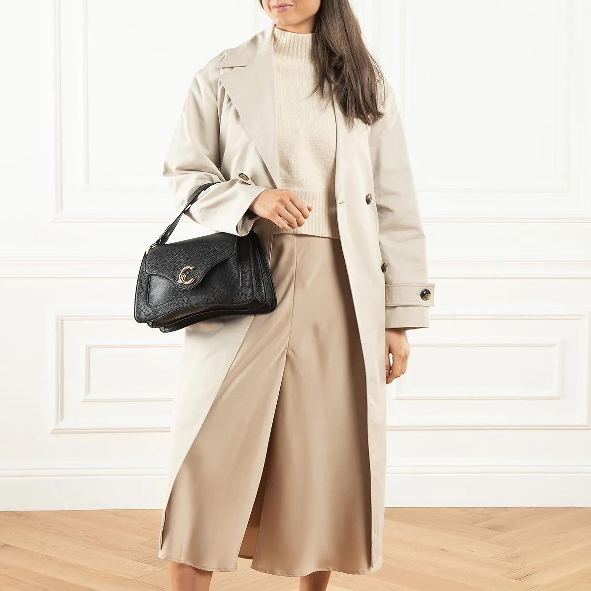 Coccinelle Zwarte Pebbled Leren Handtas Black Dames