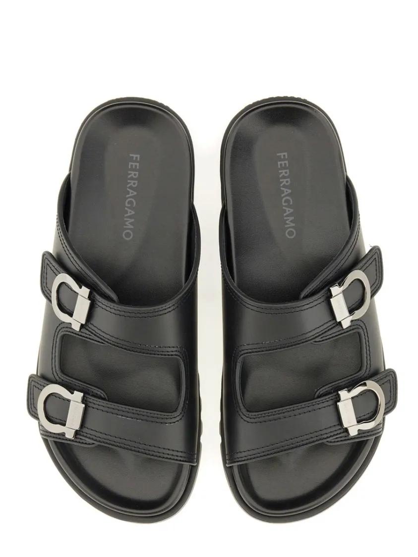 Thumbnail - Salvatore Ferragamo Loafer - Double-Strap Sandals - Gr. 7 - in Schwarz - für Damen
