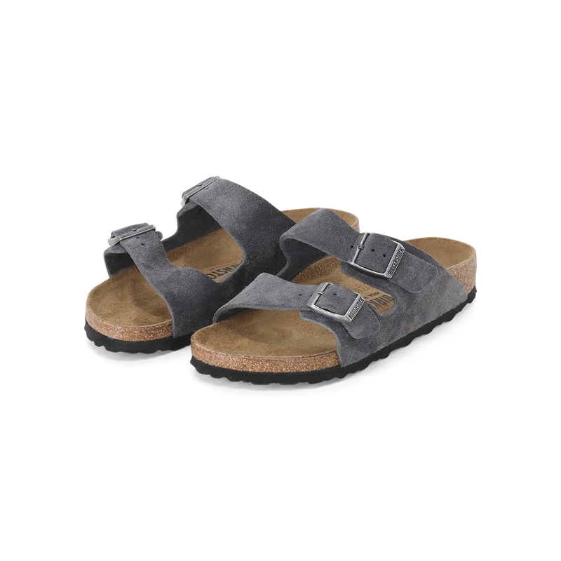 Birkenstock Schnürschuhe Sandalen Arizona aus Veloursleder grau