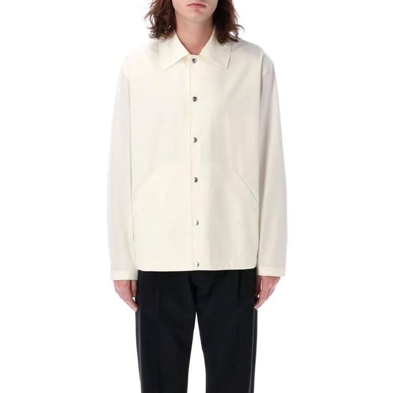 Jil Sander  Relaxed-Fit Cotton Poplin Jacket With Bold Logo De Neutrals