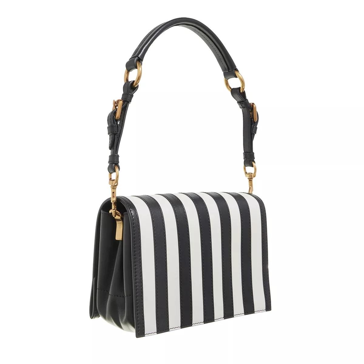 Moschino Pochettes Stripes-Metal Toggle Shoulder Bag in wit