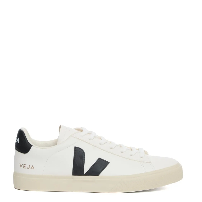 Veja Low-Top-Sneaker Campo Leather Sneakers With Contrasting Accents White