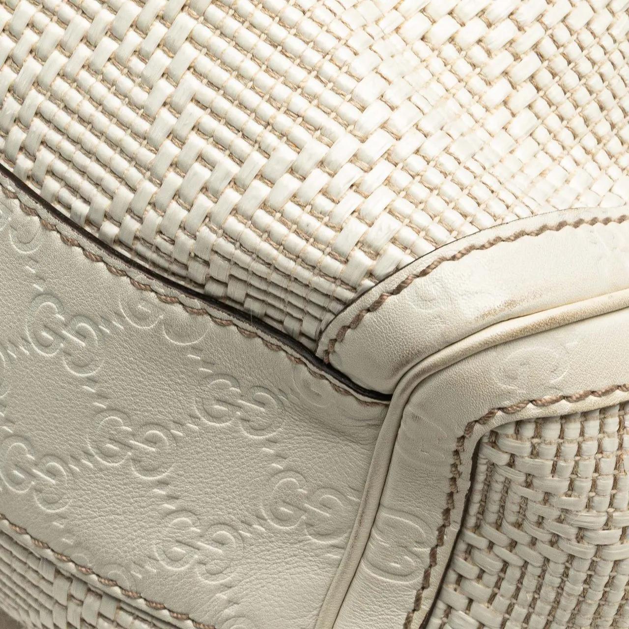 Thumbnail - Gucci Shopper - Medium Diamante Raffia Sukey Tote - Gr. unisize - in Weiß - für Damen