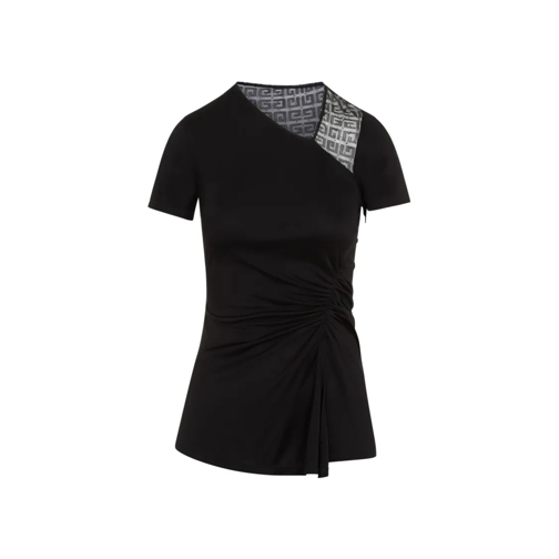 Givenchy Black Asymmetric V-Neck Shirt Black Blusar