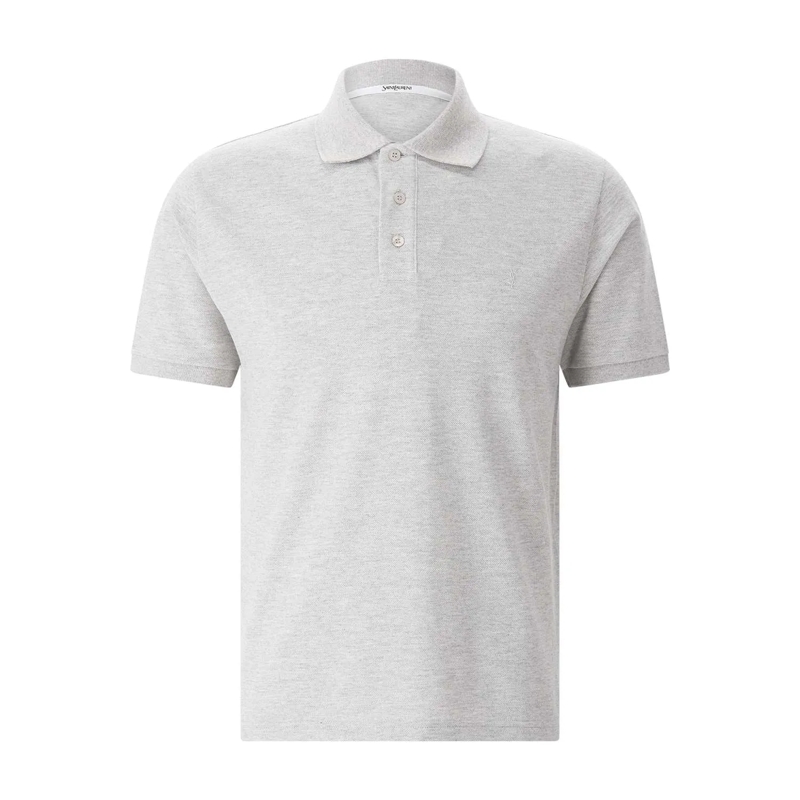 Saint Laurent Polohemd Poloshirt mit Logo grau(Image 5)
