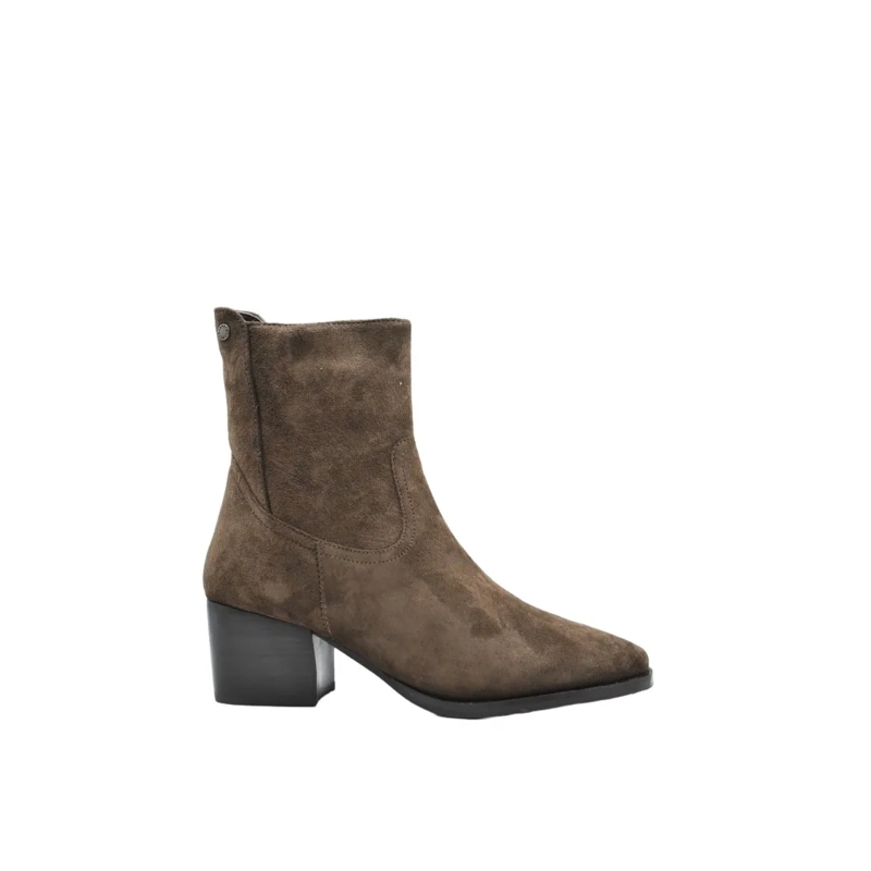Janet & Janet Stiefel Ebano Suede Ankle Boots With Pointed Toe Grey