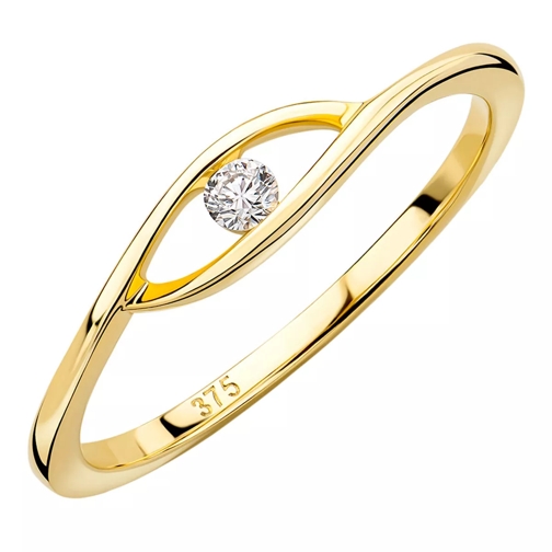 BELORO 9KT (375) Ring Yellow Gold Anello con diamante