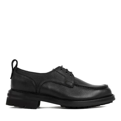 Brioni Black Grained Leather Derbies Black Loafer