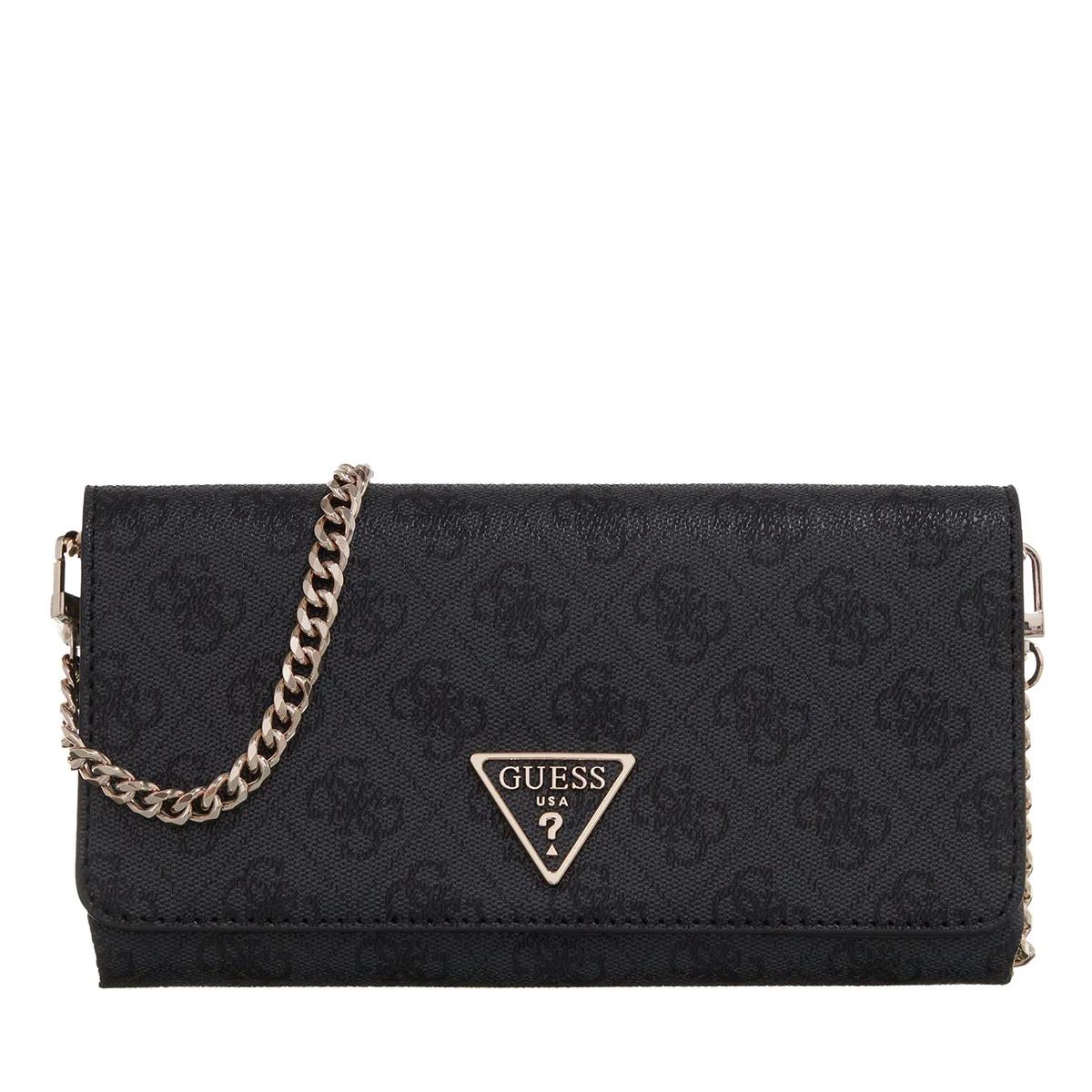 Guess Noelle Xbody Flap Organizer Coal Logo Crossbody Bag