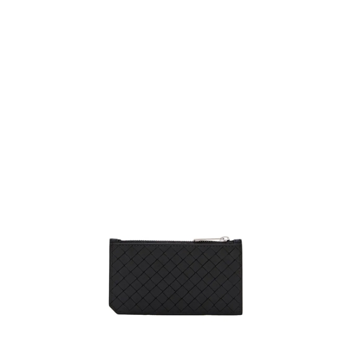 Bottega Veneta Geldbörse Intrecciato Piccolo Zipped Card Case Black