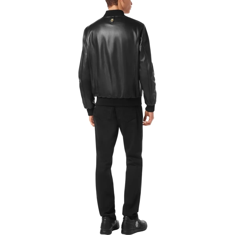 BILLIONAIRE Lederjacke Leder-Bomber Basic schwarz(Image 2)