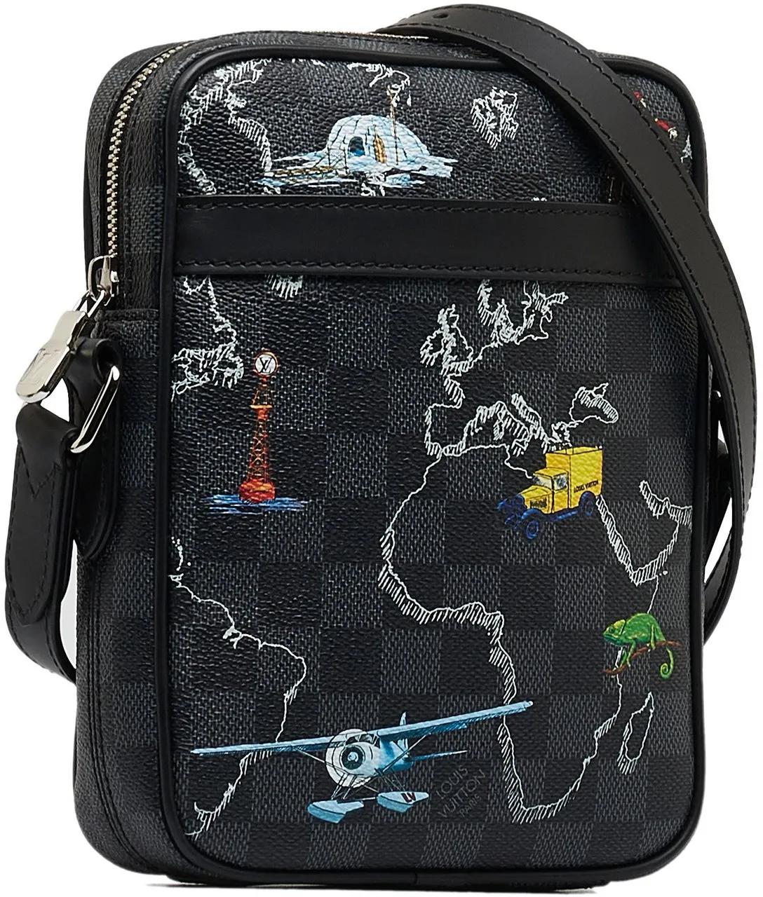 Thumbnail - Louis Vuitton Hobo Bags - 2019 Damier Graphite Renaissance Map Danube Slim P - Gr. unisize - in Schwarz - für Damen