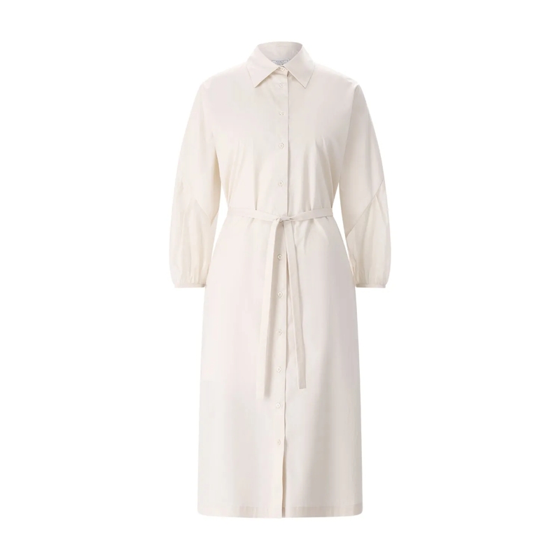 Peserico Robe longue Blusenkleid in Midi-Länge beige