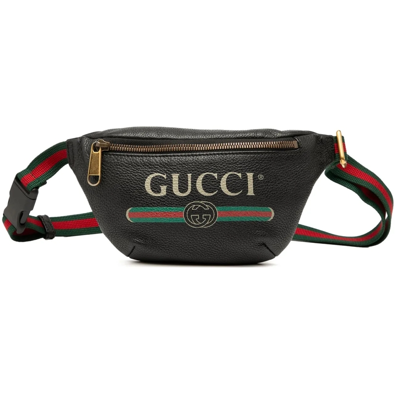 Gucci Gürteltasche Small Grained Calfskin Logo Belt Bag schwarz