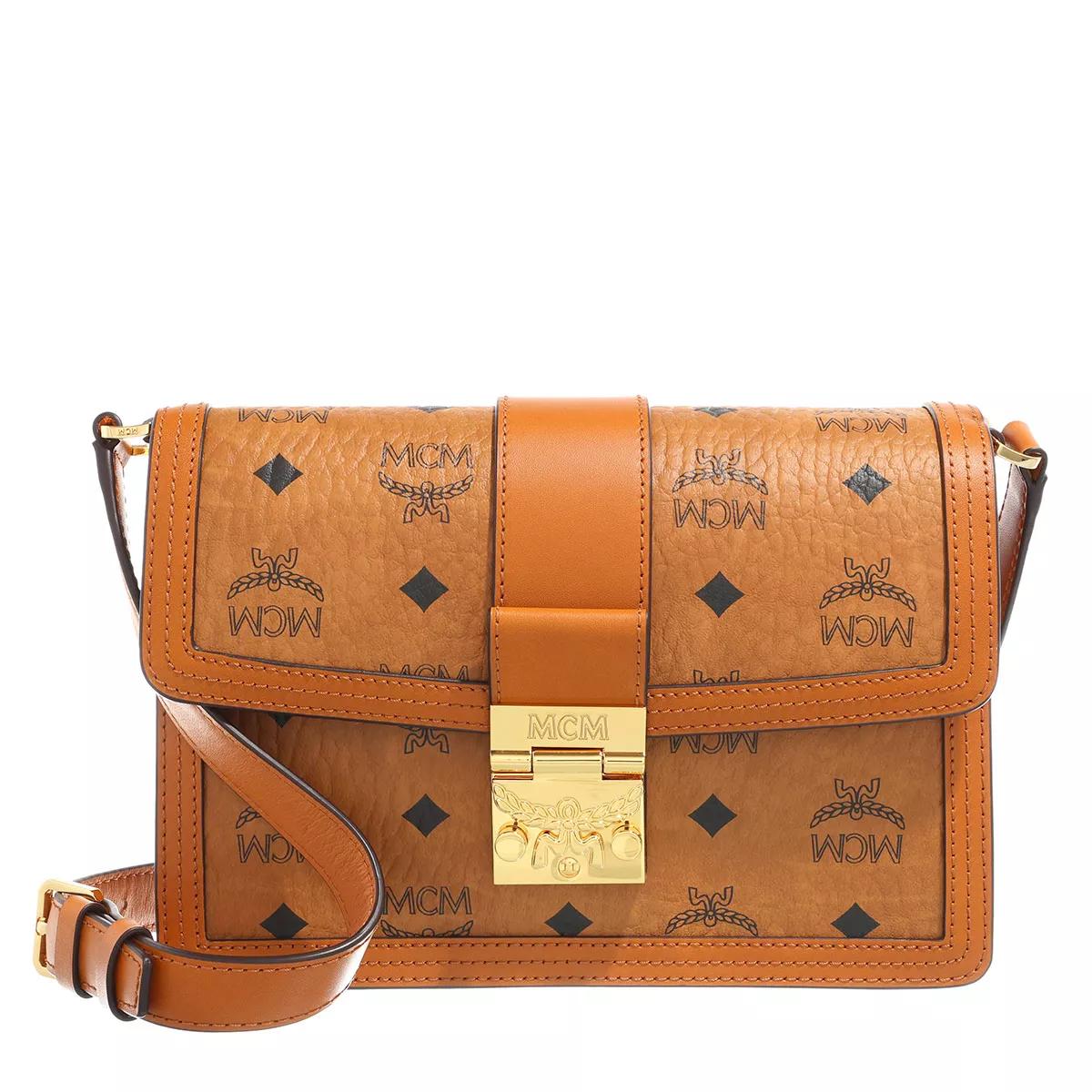 MCM Small Heritage Line Camera Crossbody Bag Cognac