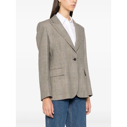 P.A.R.O.S.H. Blazer Fantasia Beige Prince Of Wales Check Blazer Neutrals (Image 2)