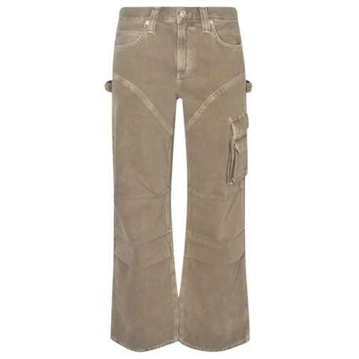 Agolde Jeans Almod Beige Wide Leg Jeans Brown