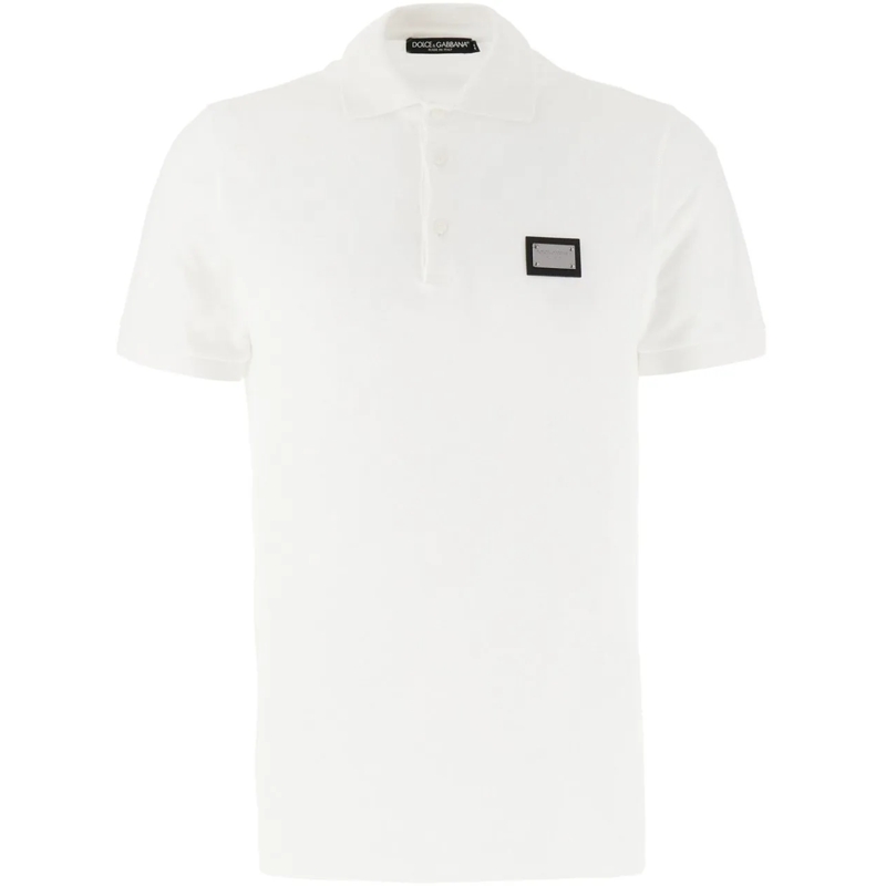 Dolce&Gabbana Polo Dolce&gabbana White piquet polo shirt weiß