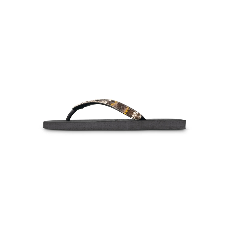 UZURII Flip Flops Zehentrenner Python Taupe schwarz(Image 2)