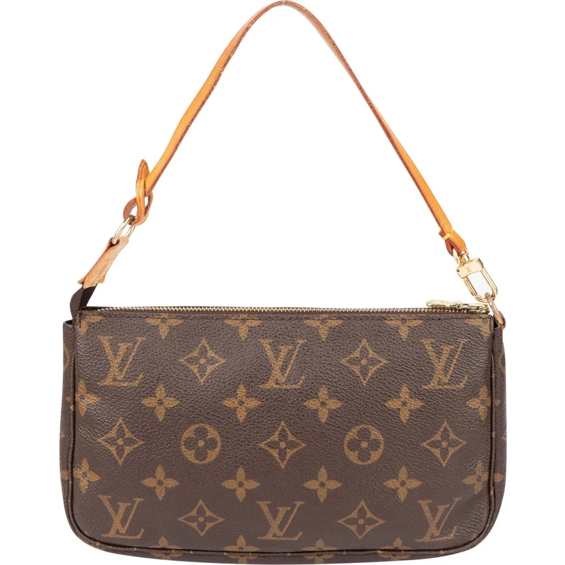 Louis Vuitton Schultertasche Louis Vuitton Canvas Monogram Pochette Accessoire  braun