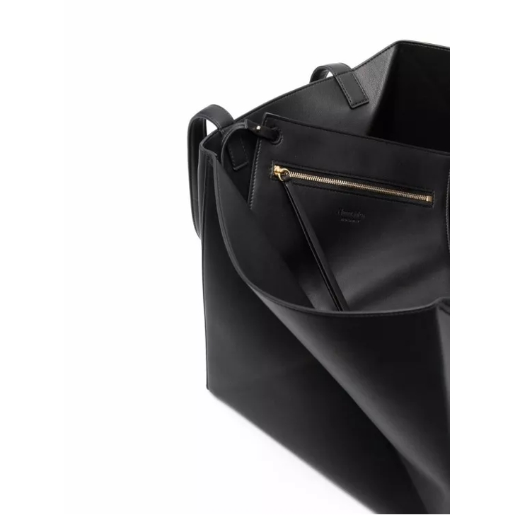 Black vegan leather tote on sale