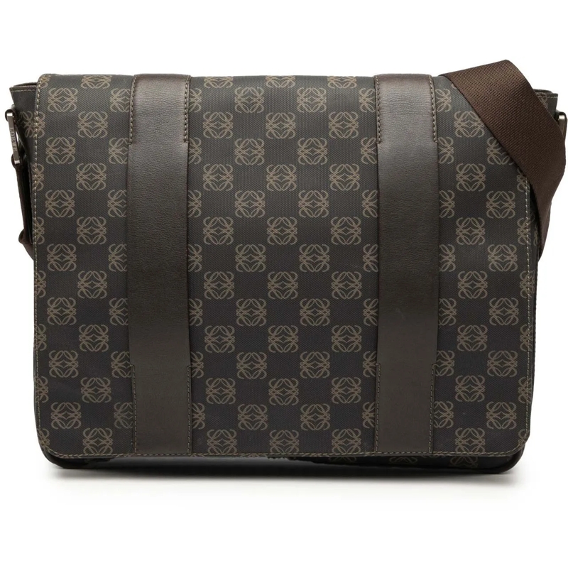 Loewe Schultertasche Anagram Coated Canvas Flap Crossbody braun