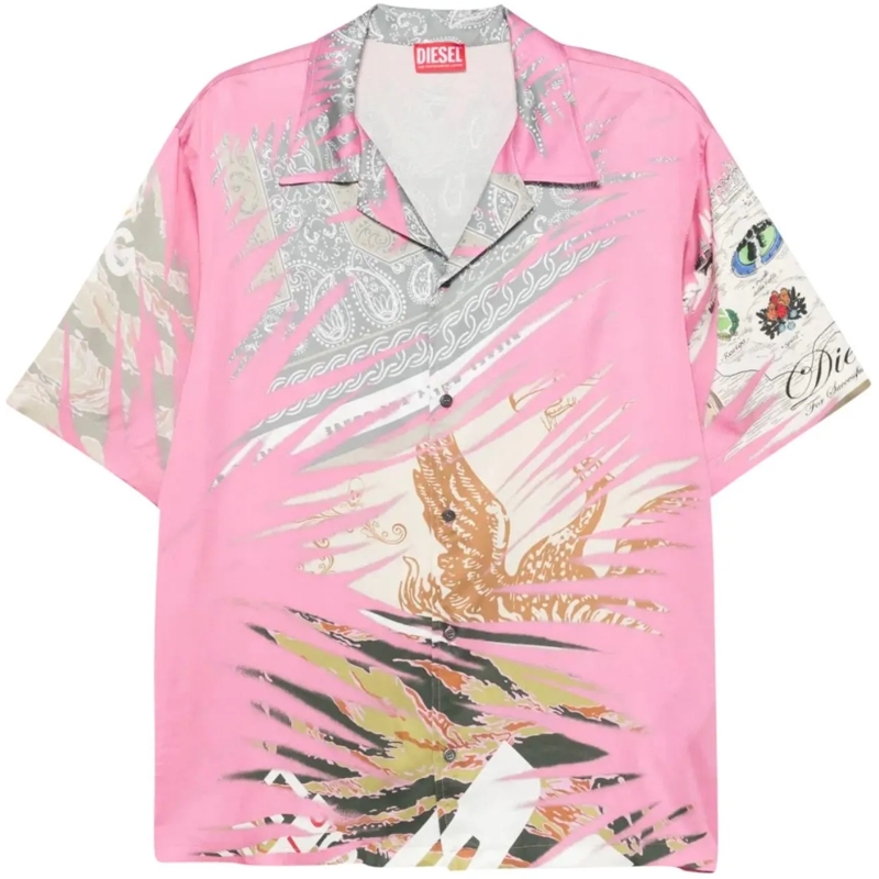 Diesel T-shirt S Ulf Shirt Pink mehrfarbig