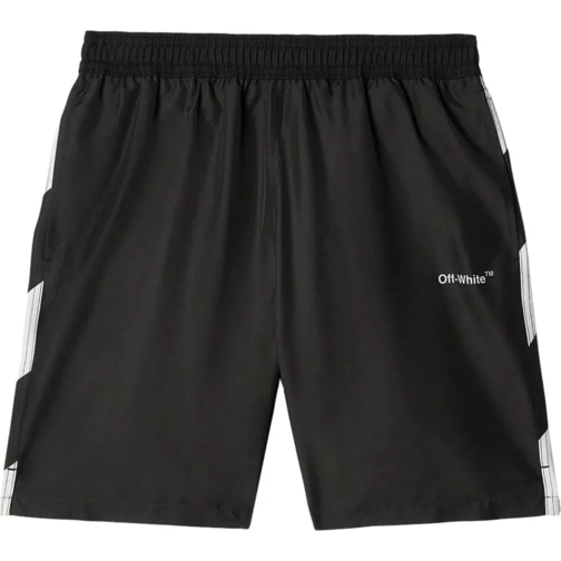 Off-White  Diagonal Logo Surfer Swim Shorts schwarz