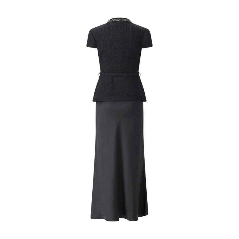 Self Portrait Maxikleid Maxi Kleid aus Woll-Mix schwarz(Image 3)