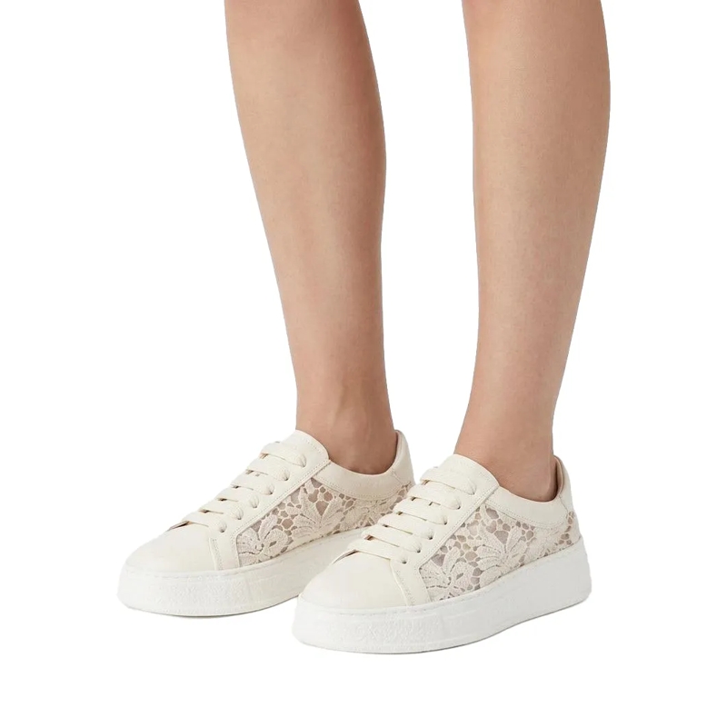 Agl Schnürschuhe Sneaker Giuly Fabric weiß