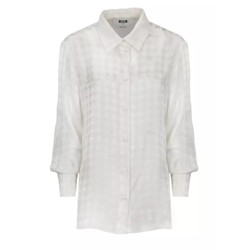 MSGM White Satin Shirt White 