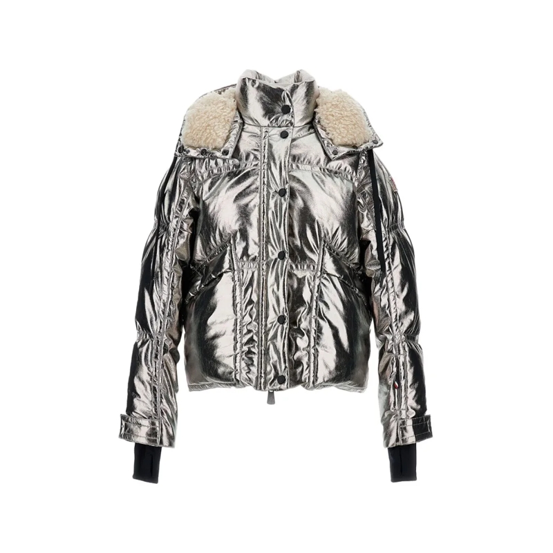 Moncler  Calaque Metallic Ski Jacket Silver