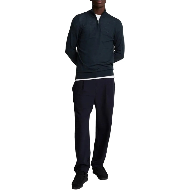 LYLE & SCOTT  Lyle & Scott Tonal Eagle Merino Quarter Zip Ju blau(Image 4)