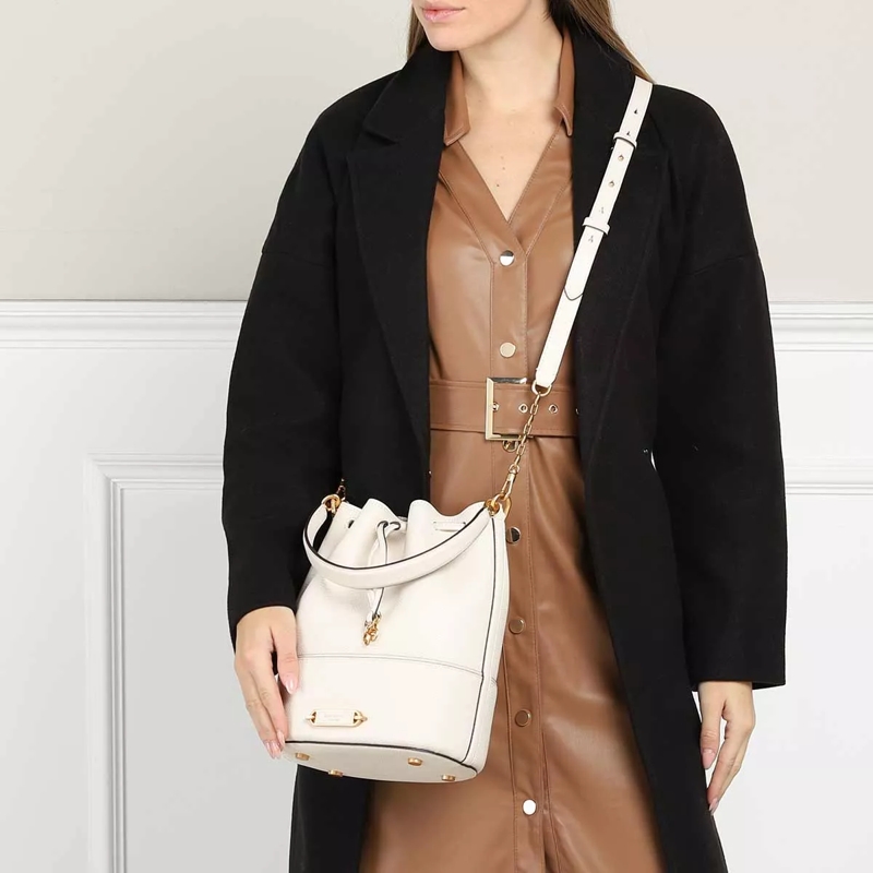 Kate Spade New York Bucket Bag Gramercy Pebbled Leather Medium Bucket Bag Halo White(Image 3)