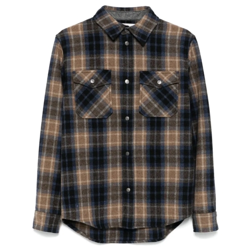 Woolrich Hemden Brown/Blue Checked Wool Shirt Brown